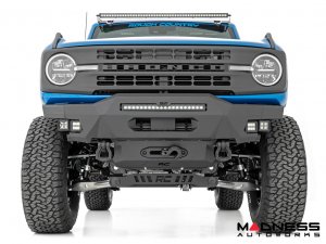 Ford Bronco Front Bumper - High Clearance - 20" Black Series Light Bar & Black Series Amber DRL Cubes Ford Bronco Front Bumper - High Clearance - 20" Black Series Light Bar & Black Series Amber DRL Cubes
